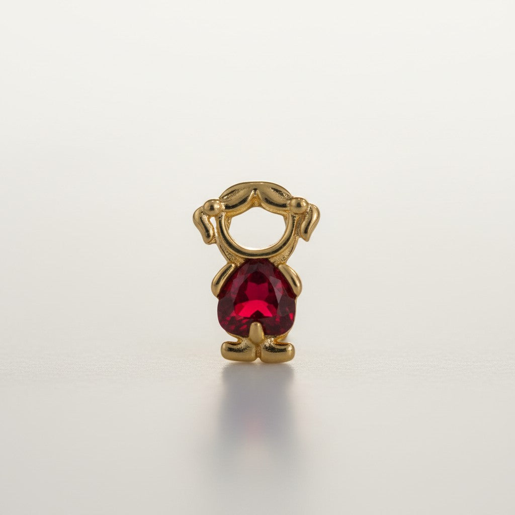 Dijes Niño y Niña Bañados en Oro 18K